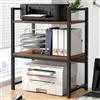 Shally Dogan Supporto per Stampante Industrial Scaffale Portaoggetti Multiuso Noce e Nero