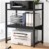 Shally Dogan Supporto per Stampante Industrial Scaffale Portaoggetti Mutiuso Nero 3 Livelli