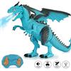 BAKAJI Drago Dinosauro Robot Radiocomandato Luci Suoni Effetto Fuoco Giocattolo Bambini