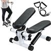 BAKAJI Stepper Allenamento Cardio Fitness Palestra Antiscivolo + Manubri Elastici Bianco
