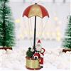 BAKAJI Babbo Natale con Paracadute Decorazione Addobbo Natalizio Rosso e Oro 60 cm