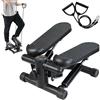 BAKAJI Stepper Allenamento Cardio Fitness Palestra Antiscivolo + Manubri Elastici Nero