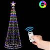 BAKAJI Albero Natale Luminoso LED RGB Multicolore 220 cm 592 con 8 Giochi Luce Esterno