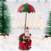BAKAJI Babbo Natale con Paracadute Decorazione Addobbo Natalizio Rosso e Verde 60 cm