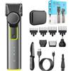 SH-RuiDu Kit per la cura della barba da uomo, 4 in 1, senza fili, impermeabile, ricaricabile, rasoio elettrico e tagliacapelli con borsa per capelli, naso, corpo, viso e baffi