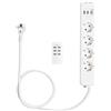 Navaris Ciabatta Elettrica Multipresa con Telecomando - Presa Multipla con 4x Prese Spina Europea Tipo F 2x Porte USB Standard 1x Porta USB-C - Bianco