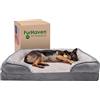FurHaven XXL Memory Foam Dog Bed Perfect Comfort Plush & Velvet Waves Sofa-Style w/Removable Washable Cover - Granite Gray, Jumbo Plus (XX-Large)