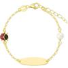 Turmalina by martina, Bracciale Schiava in Argento Sterling 925 con Dettaglio Coccinella, Lunghezza 11 cm con Estensore di 2,5 cm