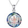 YAFEINI Collana Per madre e Figlia Collana in Argento Sterling 925 Con Cuore Per Madre Ciondolo Per Compleanno di Natale Festa Della Mamma Catena Di Regali (Collana di cristalli mamma-bambino)