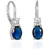 Diamond Treats Orecchini da donna in argento Sterling 925, pendenti con pietre verdi, rosse o blu, orecchini dormati con pietre colorate, Argento sterling