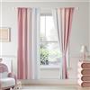 Geomoroccan - Tende oscuranti 100% lunghe 183 cm, 2 pannelli, per camera da letto e soggiorno, colore rosa e bianco, con motivo sfumato, isolamento termico, con tasca per asta, tende per finestra