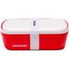 osama home PANTONE Porta Pranzo Stile Bento Box con Divisorio Interno e Valvola di Sfiato, Lunch Box Portapranzo per Ufficio, Scuola e Università - Contenitore Ermetico per Schiscetta Pranzo, 12x7x20,7, Rosso