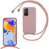 FERLAN Custodia per Redmi Note 11 Pro Cover con Cordino,Silicone Antiurto TPU Morbido Case Corda Collana Necklace Regolabile Stylish con Catena Ultra Sottile Cover per Redmi Note 11 Pro 5G/4G,Rosa sabbia
