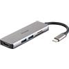 D-Link DUB-M530 - Hub USB di Tipo C, 5 in 1, Adattatore USB C con HDMI 4K e 1080p, 2 Porte USB 3.0/USB 2.0, Lettore di Schede SD e microSD SDHC e SDXC