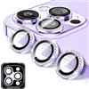 Kucheed Proteggi Obiettivo Fotocamera Compatibile con iPhone 12 Pro Max, Copriobiettivo per Fotocamera in Vetro Temperato Diamante, 9H Adesivi per Pellicole con Anelli Metallici