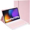 Jeloyutek Tastiera Cover per Xiaomi Pad 7/7 Pro, Custodia con Staccabile Italiano ‎QWERTY Tastiera per Xiaomi Pad 7/7 Pro 11,2 2025, Rosa