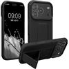 kwmobile 1x Custodia Compatibile con Apple iPhone 17 PRO - Cover Supporto Dita - Back Case per Smartphone - Protezione Gommata Nero