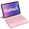 Inateck Custodia Tastiera per iPad 11a/10a Gen, iPad 10a (10,9)/11a Gen (2025 A16), Air 11 M4/M3/M2, Air 6/5/4a, Pro 11 4a-1a, Tastiera Ultralight Rimovibile con Touchpad, Rosa AceTouch