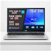 acer Pc Portatile Extensa i3-1315U, 16GB RAM DDR5, 512GB SSD NVMe, Notebook, Computer Portatile Display 15,6 FHD, 2x USB-C, HDMI, Wi-Fi 6, BT 5.2, W11, Laptop Perfetto per Studio, Ufficio e Casa