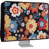kwmobile Custodia Monitor Compatibile con 20-22 monitor Monitor - Copri Schermo PC - Copertura Antipolvere PC in Lino - Fiore Vintage