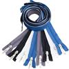 Aerzetix - Set di 8 Cerniere Lampo a Spirale N°5 60cm separabili con cursore Decorativo | in Metallo Nylon Poliestere | Colore Blu Zaffiro Nero Bianco lillà-Grigio Pallido | Cucito Artigianato