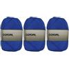 Hanselhome Gomitolo di Cotofil 100% Cotone Perfetto per Il Fai da Te e Il Lavoro a Mano (Royal Color 100 g, ca.220 Metri Confezione da 3 pz)