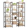 Coleshome Scaffale con 17 Ripiani, 6 Livelli, Libreria con contenitore, 22 x 125.6 x 177.2 cm Scaffale Portaoggetti per Ufficio, Soggiorno, Camera da Letto, Cucina, Marrone