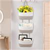 Royiwe Organizer per Appendere, Organizzatore da Parete per Porta, Cesto di Frutta in Corda 3 Livelli, Borsa portaoggetti Cesto di Verdure Decor Boho per Soggiorno e Camera da Letto vivaio (B)