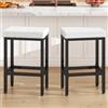 YMYNY Sedie Cucina Set da 2, 66 cm Sgabelli Cucina Bar Moderni Design, Bianchi Sgabelli Bar con Gamba in Metallo, Sgabello Cucina Alto per Penisola Isola Cucina, HBS514W