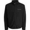 JACK & JONES Jcofusion Fleece Sweat Zip High Neck, Nero, S