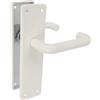 Amig - Set di due maniglie con piastra - Maniglia per porta interna o esterna - Materiale: alluminio - Colore bianco - Dimensioni: 222x55x10mm