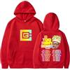 WEISSYO Hoodies da Strada per Studenti Felpa con Cappuccio Unisex retrò Hip-Hop Harajuku Sweatshirt Uomo Donna Cosplay Felpe con Cappuccio CG5 Stampa Pullover Hoodie-Red||s