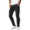 MLGBNM Urbanelite - Jeans cargo da uomo, casual, slim fit, elasticizzati, in denim, stile hip hop, con tasche cargo, pantaloni della tuta affusolati in denim hip hop da uomo, Nero , XXL