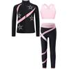 Oyolan Bambino Ragazza Set Sport Tuta Canotta Leggings Palestra Tenuta Ginnastica Pattinaggio Danza Allenamento 5-16 Anni, C Rose., 13-14 Anni