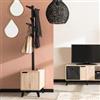 DEGHI Appendiabiti 35x169h cm in legno effetto rovere con 1 anta e gambe nero - Bouderie