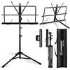 K KASONIC Leggio 2-in-1 Pieghevole con Fermaspilli & Borsa Trasporto, Nero