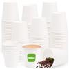 Kleemeiero 200 Pezzi Bicchieri di Carta per caffè 100ml Bicchieri Carta Bianchi Bicchieri Carta Cappuccino Bicchieri Carta per Bevande Calde Bicchieri Carta Biodegradabili per Acqua, Bevande, Vino
