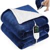 OneAmg Coperta Termica Elettrica,155x180cm con Tasca 6 Livelli di Riscaldamento,Timer 10H,Spegnimento Automatico Della Coperta Elettrica Telecomando Digitale,Lavabile in Lavatrice Blau