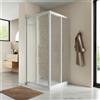 Parama Box doccia apertura angolare 80x100 cm profili in pvc e pannello acrilico 1,8mm h190cm