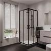 Parama Box doccia 70x120 cm angolare doppio scorrevole profili neri vetro trasparente h190 | Java
