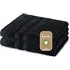 Lavea® 2 Lavette Bagno 30x30 cm in Spugna di Cotone Bio 100% Morbidi e Assorbenti, per Casa Hotel Spa - Ideali anche come Asciugamano Viso e Bidet - Nero