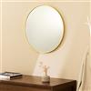 Navaris Specchio Rotondo da Parete Oro - Specchio da Parete Mobile Ingresso - Specchio Bagno Arredamento Casa - Cornice Oro Alluminio - 60 x 60 cm