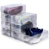 Kurtzy Scatola portascarpe in plastica trasparente (set di 10) - Portascarpe per donne, uomini e bambini, pieghevoli, ondulate e impilabili per riporre e viaggiare