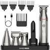 BarberBoss Rasoio per barba 5 in 1, da uomo, kit per la toelettatura degli uomini, tagliacapelli senza fili, rasoio per naso e corpo con display a LED e ricarica USB-C, body groomer