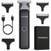 BarberBoss Rasoio per capelli senza fili da uomo, con lama a T, impermeabile, con 4 pettini guida, display LCD, ricarica rapida USB, tagliacapelli viso e corpo (nero)
