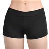 SUPRNOWA Pantaloncini da Ragazzo a Vita Bassa Booty Shorts Spandex Active Dance Shorts Yoga Allenamento Fitness per Le Donne, Nero, L Corto