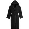 Laam linen 100% cotone egiziano spugna asciugamano con cappuccio uomo e donna unisex accappatoio spa palestra asciugamano bagno, Nero , Small/Medium