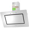 EVVO Cappa aspirante 90 cm di larghezza decorativa, filtro alluminio e carbone attivo, finitura bianco vetro, potenza 800 m³/h, controllo tattile e gestale, efficienza energetica A++, CE48 vetro