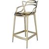 Kartell Masters Stool Sgabello, Tecnopolimero termoplastico Riciclato con Carica Minerale e Metallizzato, Oro, H. 65, Metallizzato