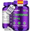 SUPLINT L-Triptofano 500 mg - Amminoacido Essenziale - 180 Capsule Vegane | Alta Concentrazione - 1 Capsula al Giorno, Scorta per 6 Mesi - Certificato GMP e Testato in Laboratorio in Germania